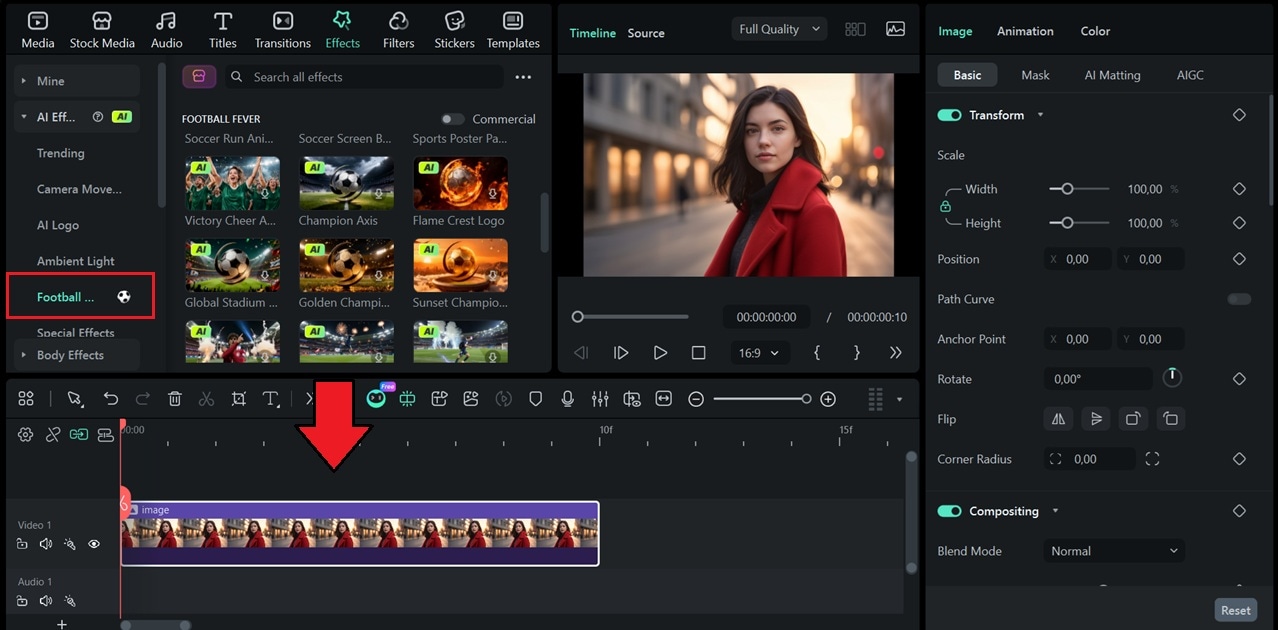 filmora world cup ai video generator