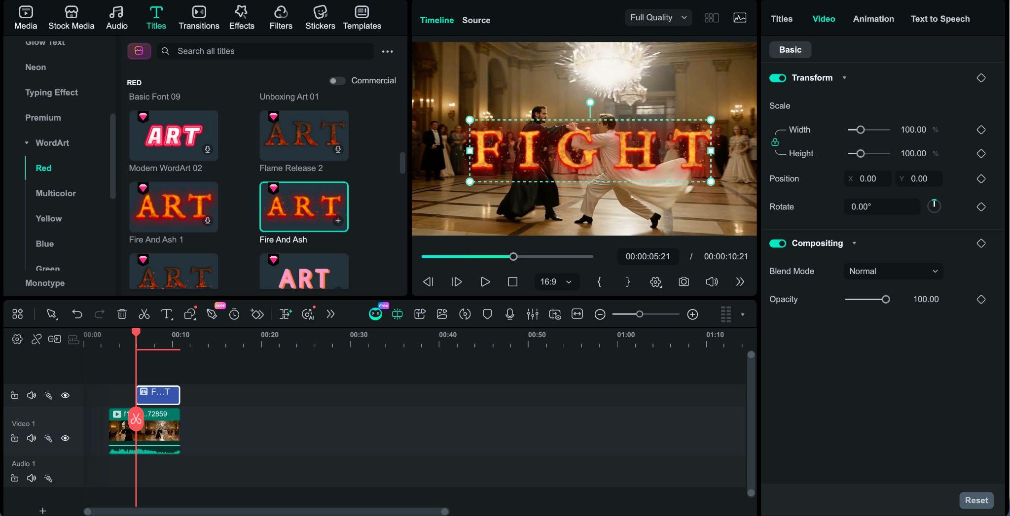 editing aivvid ai result in filmora