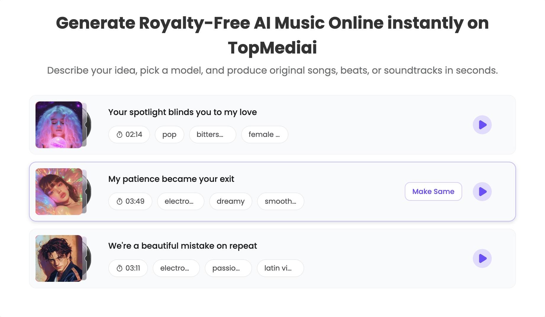 topmediai ai music generator