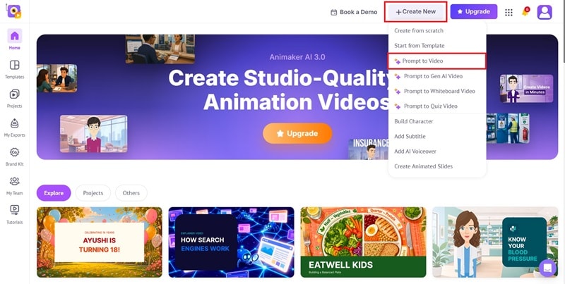 animaker prompt to video