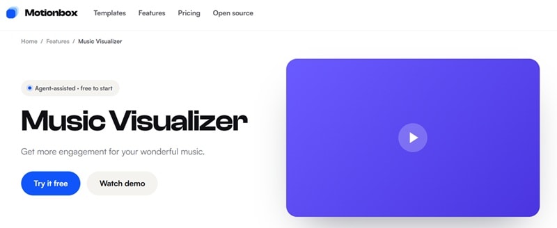motionbox music visualizer feature