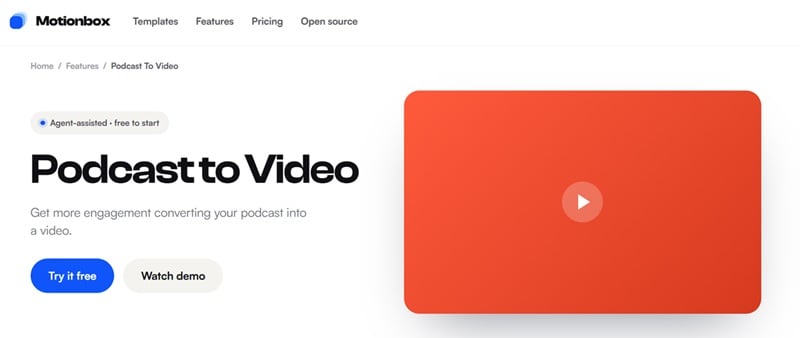 motionbox podcast to video generator