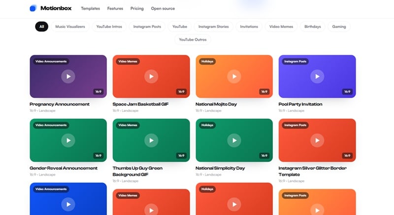motionbox templates collection