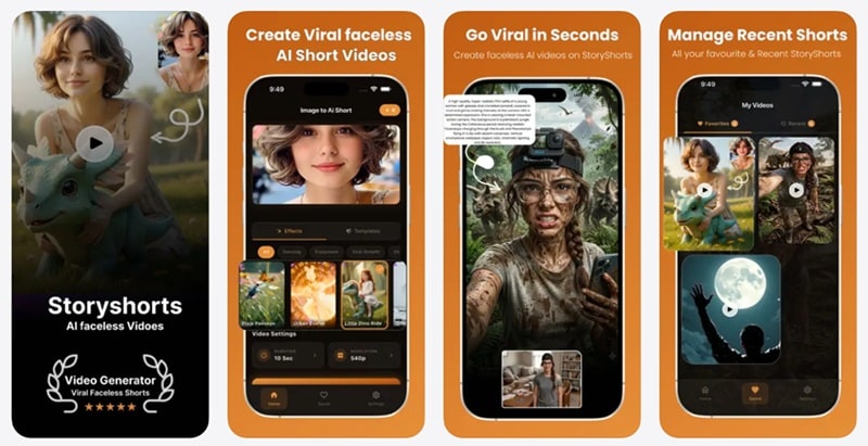 storyshort ai mobile app on ios