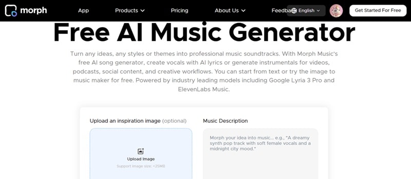 create ai music with morph studio