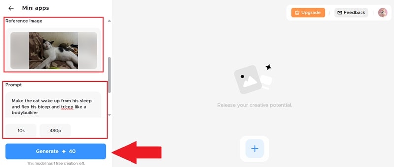 upload image write prompt and generate
