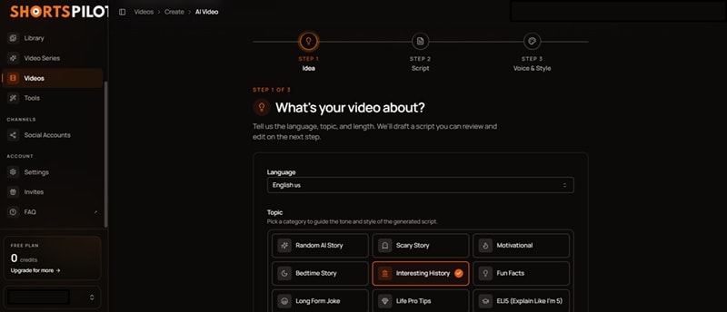 shortspilot ai video generator feature