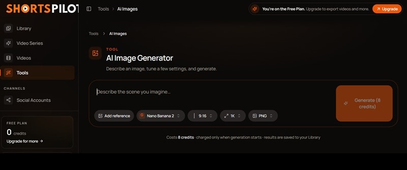 shortspilot ai image generator feature