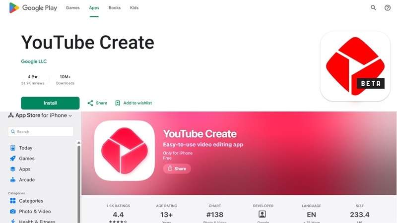 download youtube create app on mobile