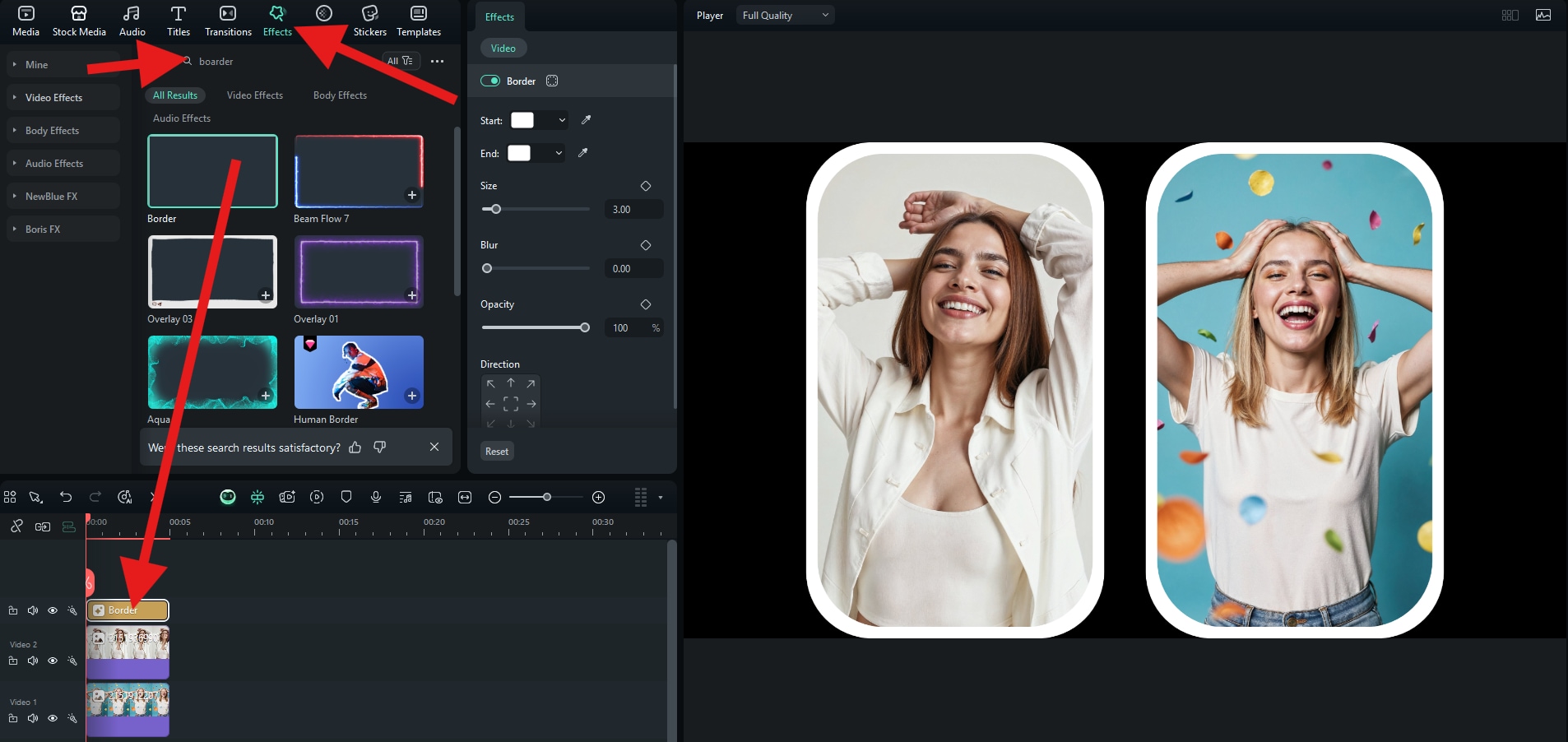 add borders to your photo comparison
