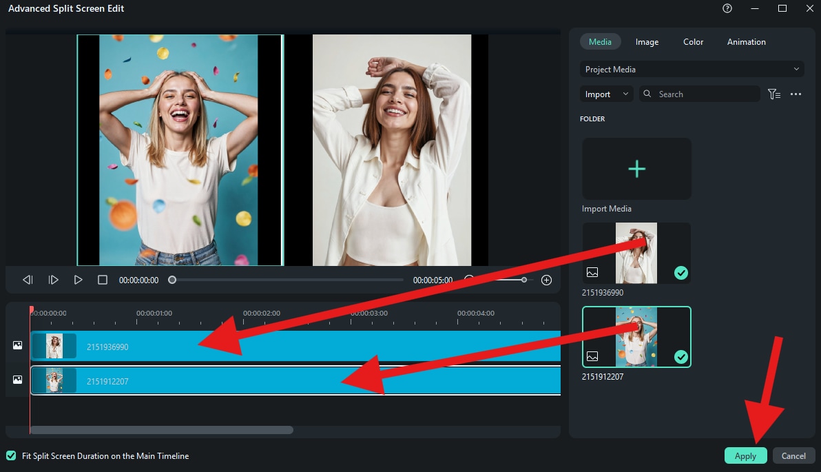 add your photos to template filmora
