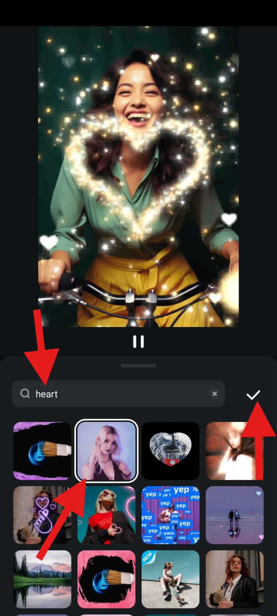add heart effect to photo filmora