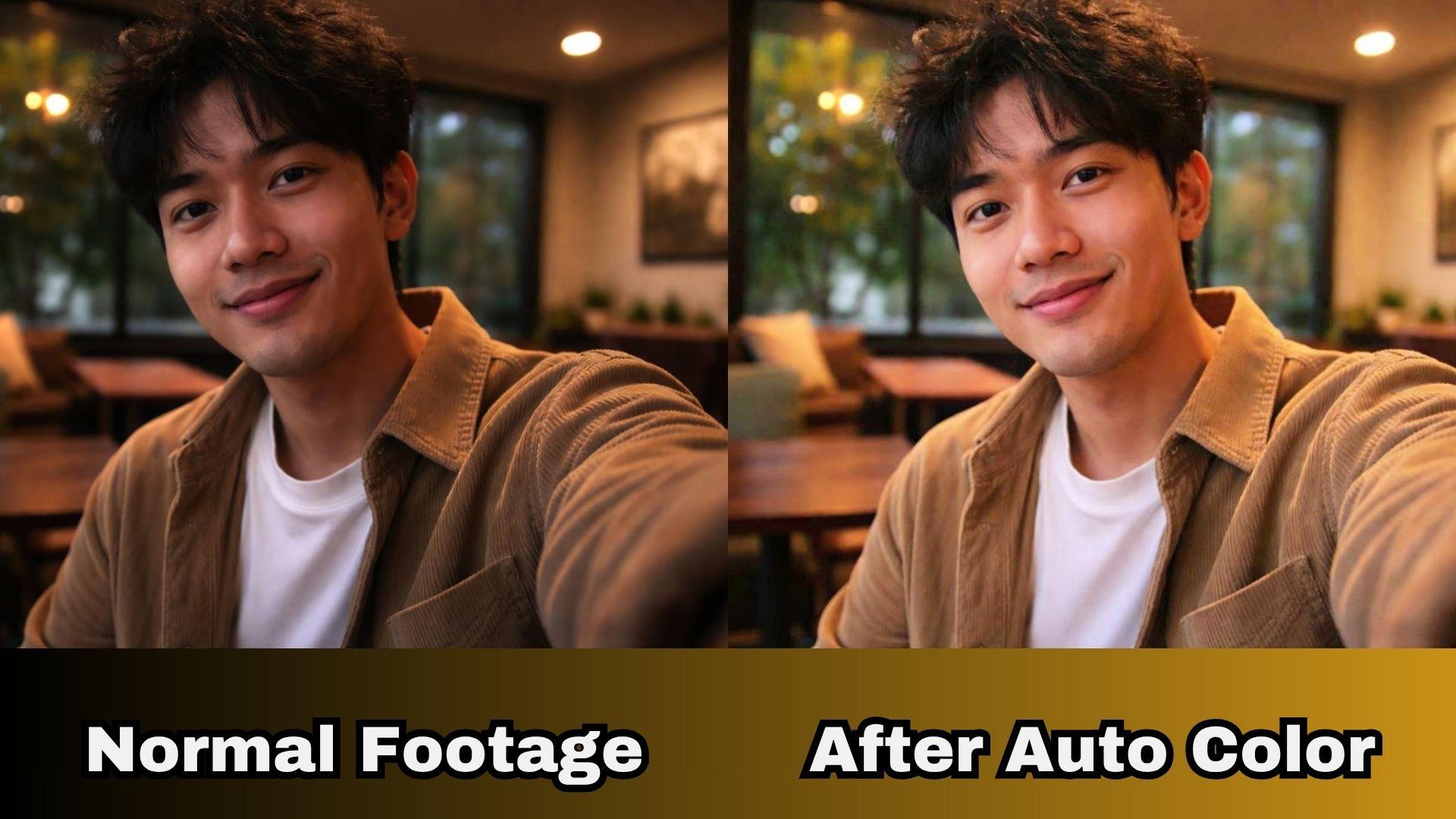 before and after filmora auto color