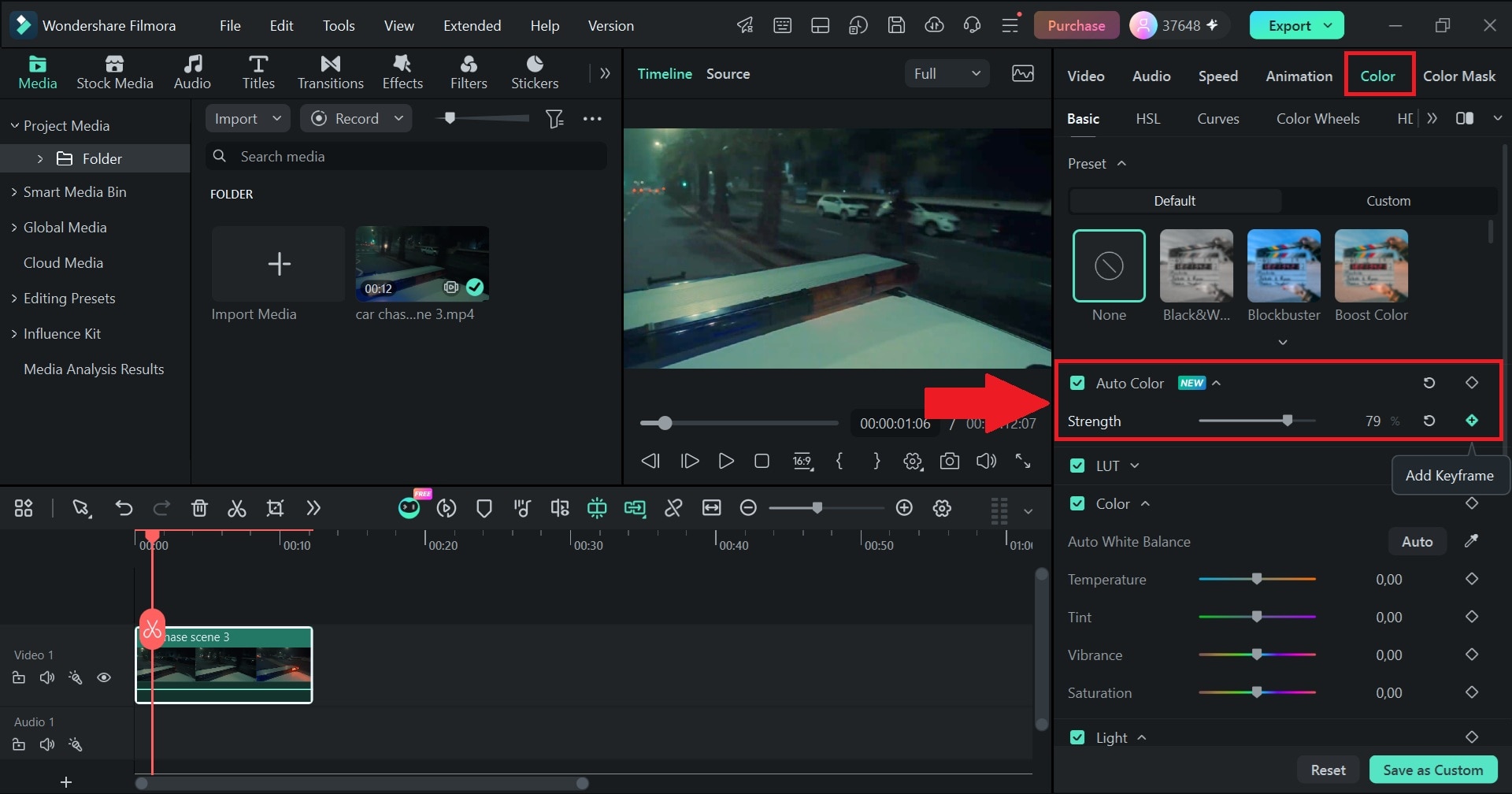 use the auto color feature