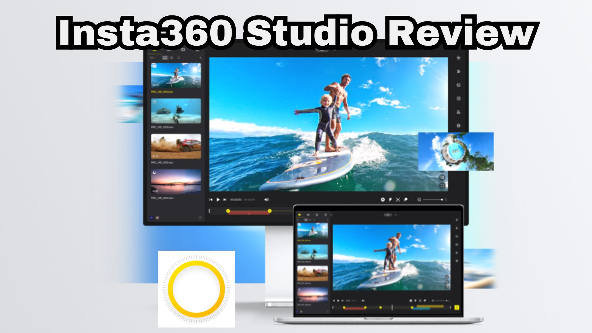 reviewing insta360 studio software
