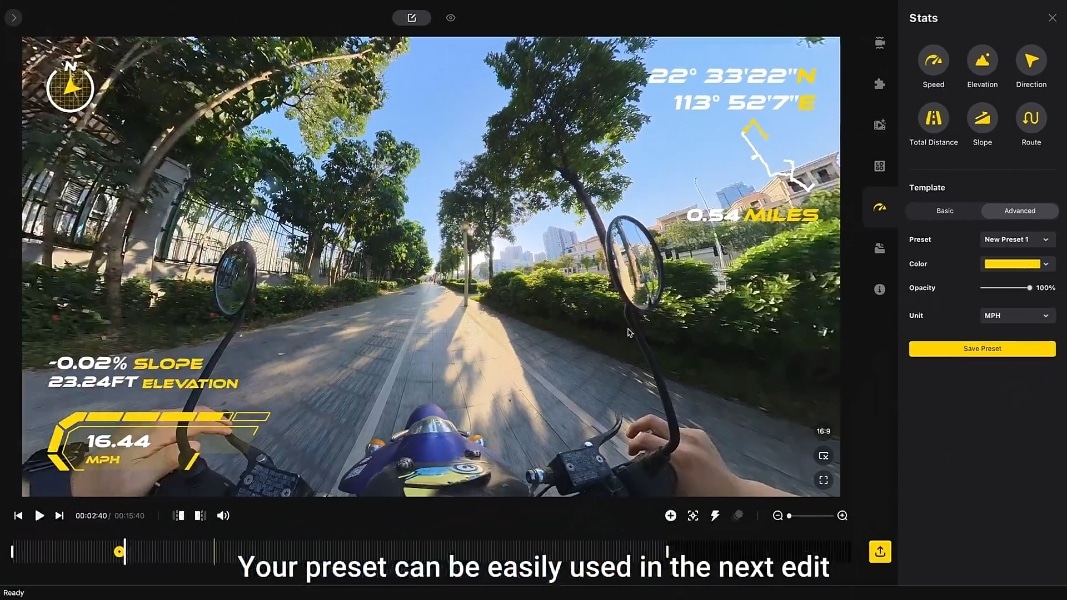 adding live stats on insta360 studio