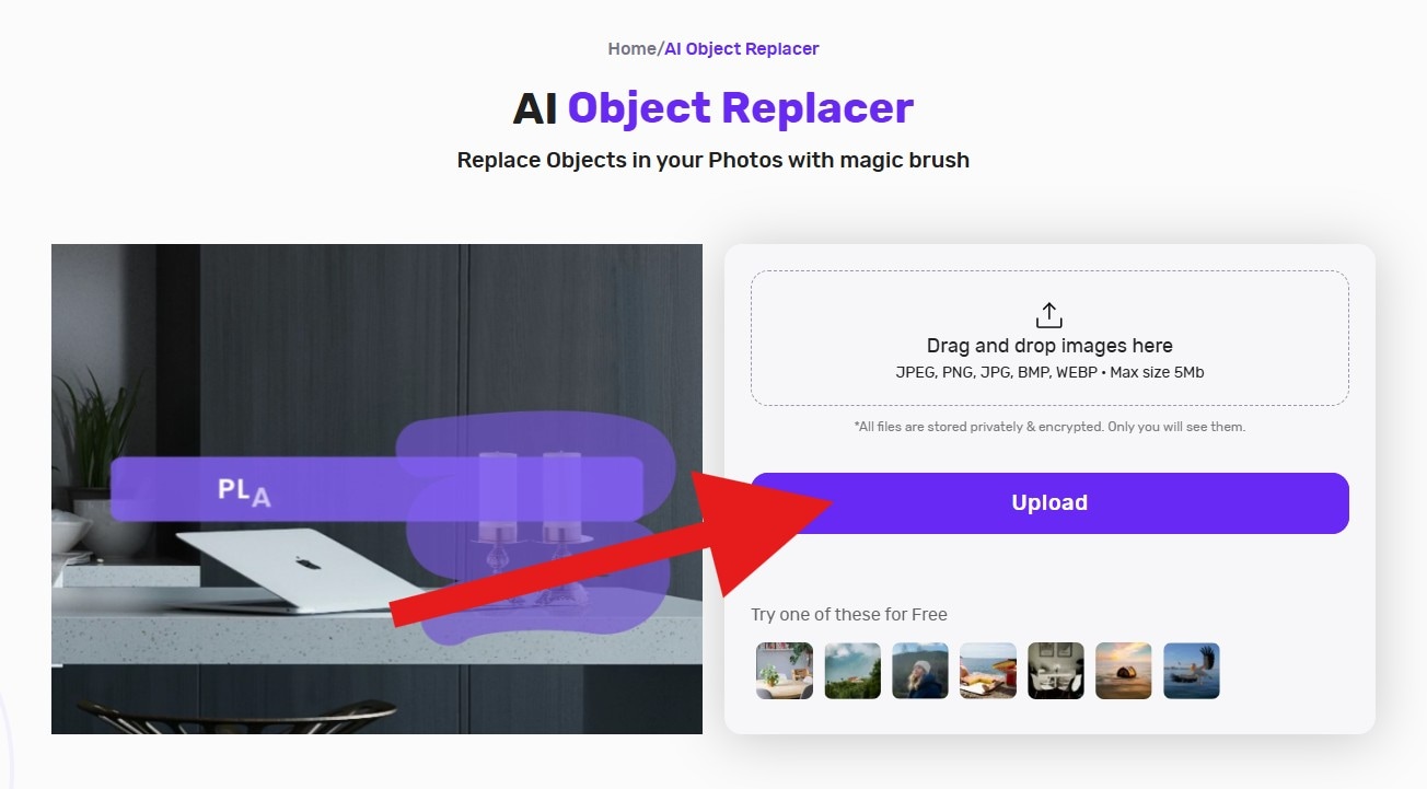 upload to phot ai object replacer