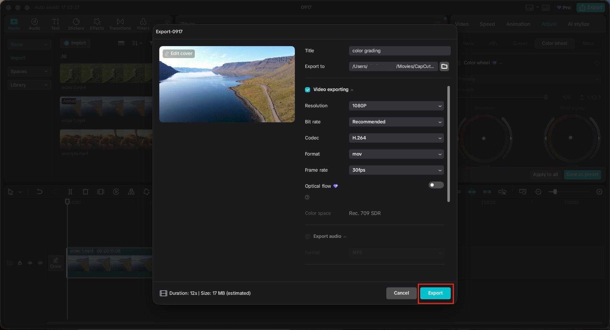 review and export capcut pc