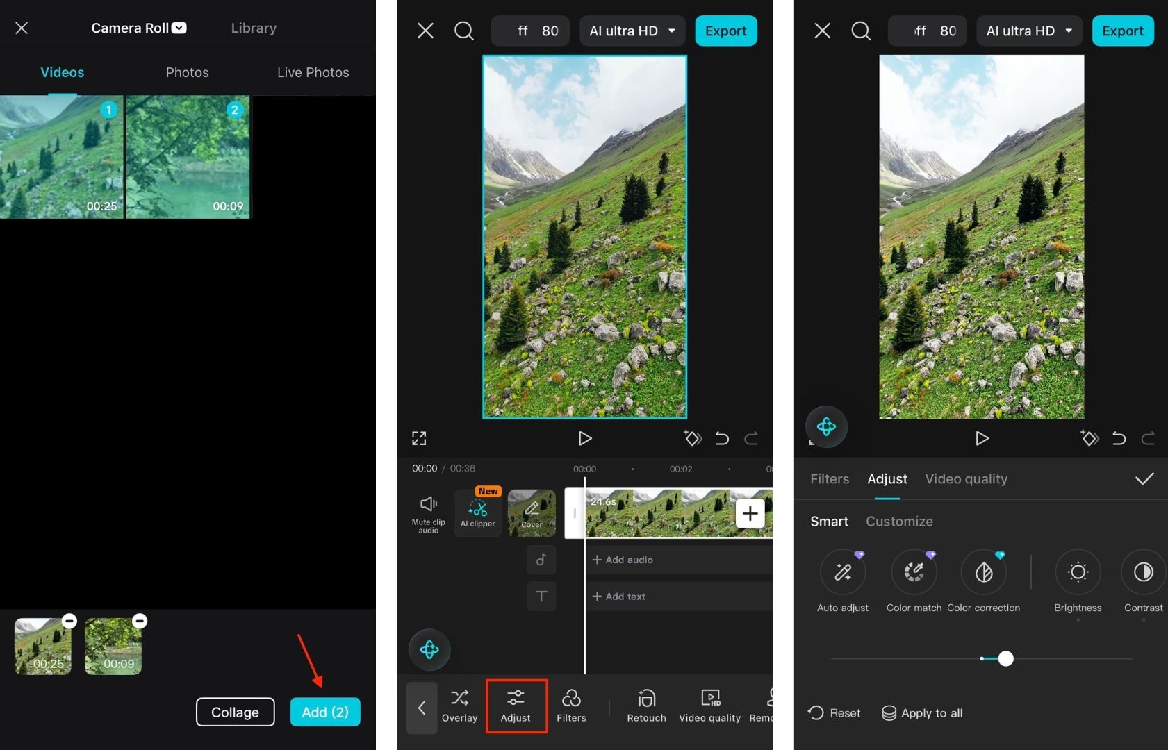 import footage in capcut mobile