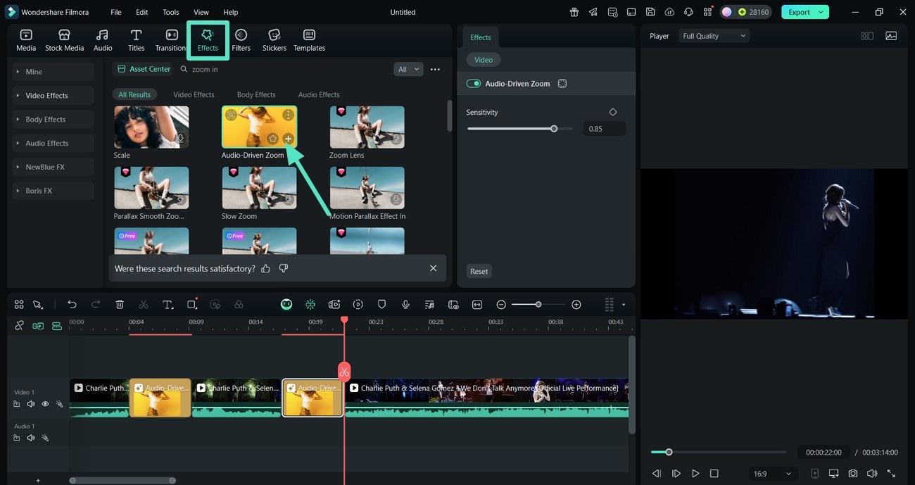 apply further effects zoom video