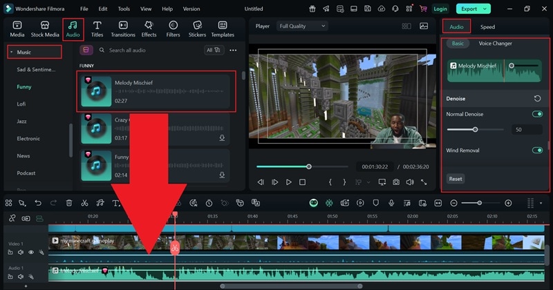 apply background music from library