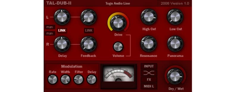top delay plugins tal dub ii