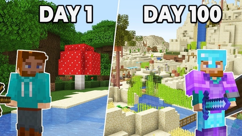 100 days minecraft challenge content