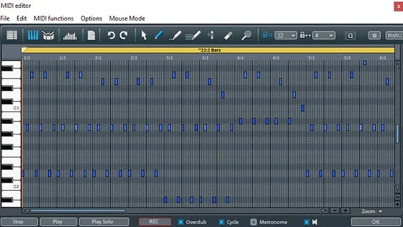 magix music maker midi editing