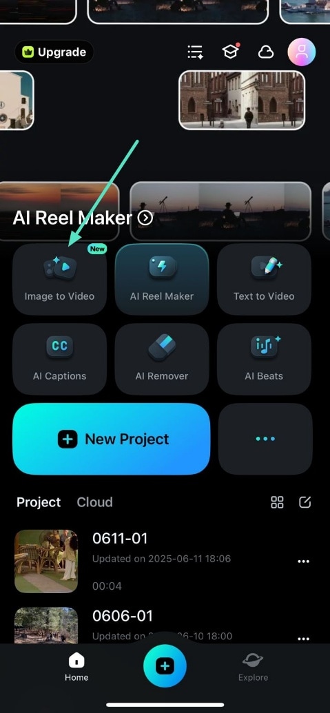 launch filmora access image to video