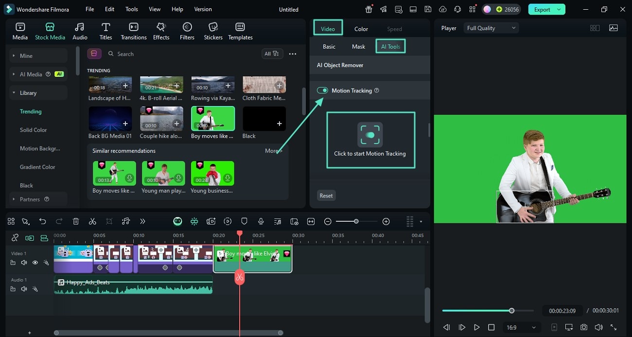 apply motion tracking for dynamic effects