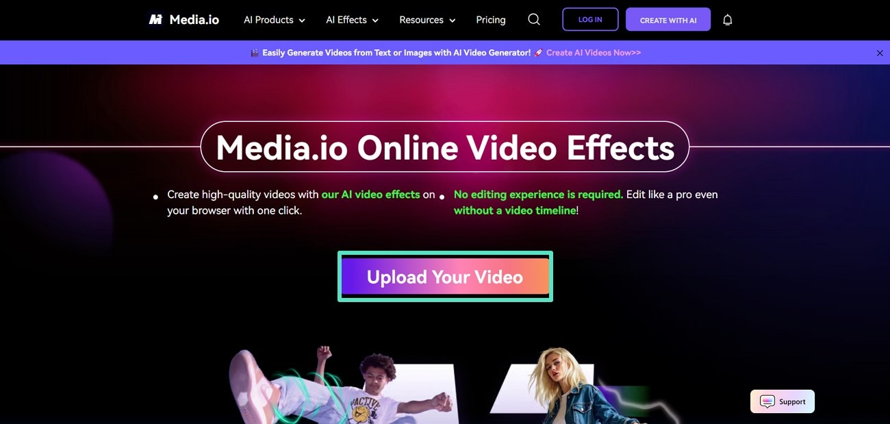 access media.io upload your video