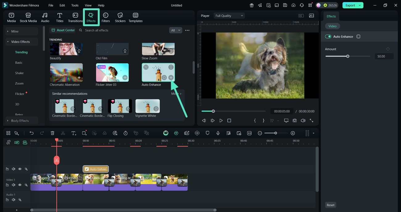 integrate filmora effects to video