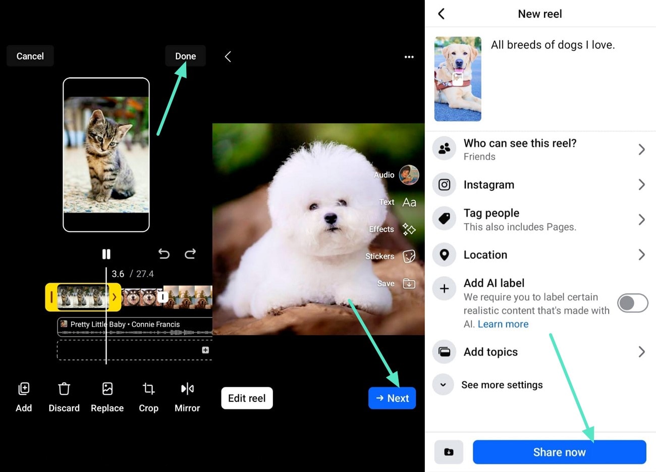 share image slideshow reel created