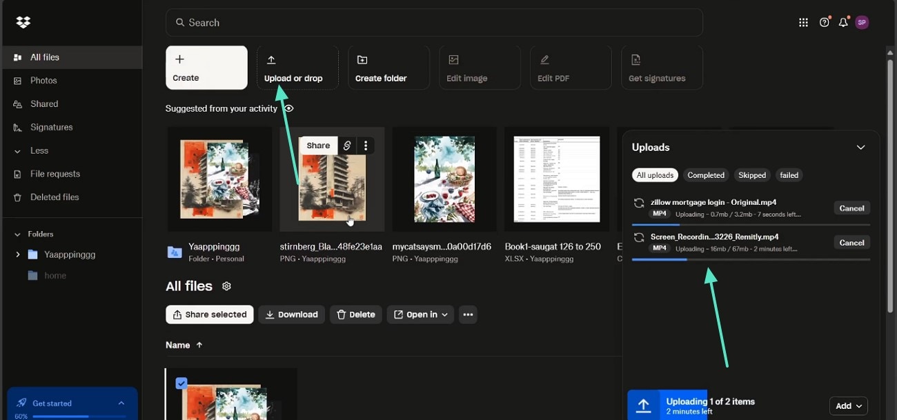 compress video file dropbox