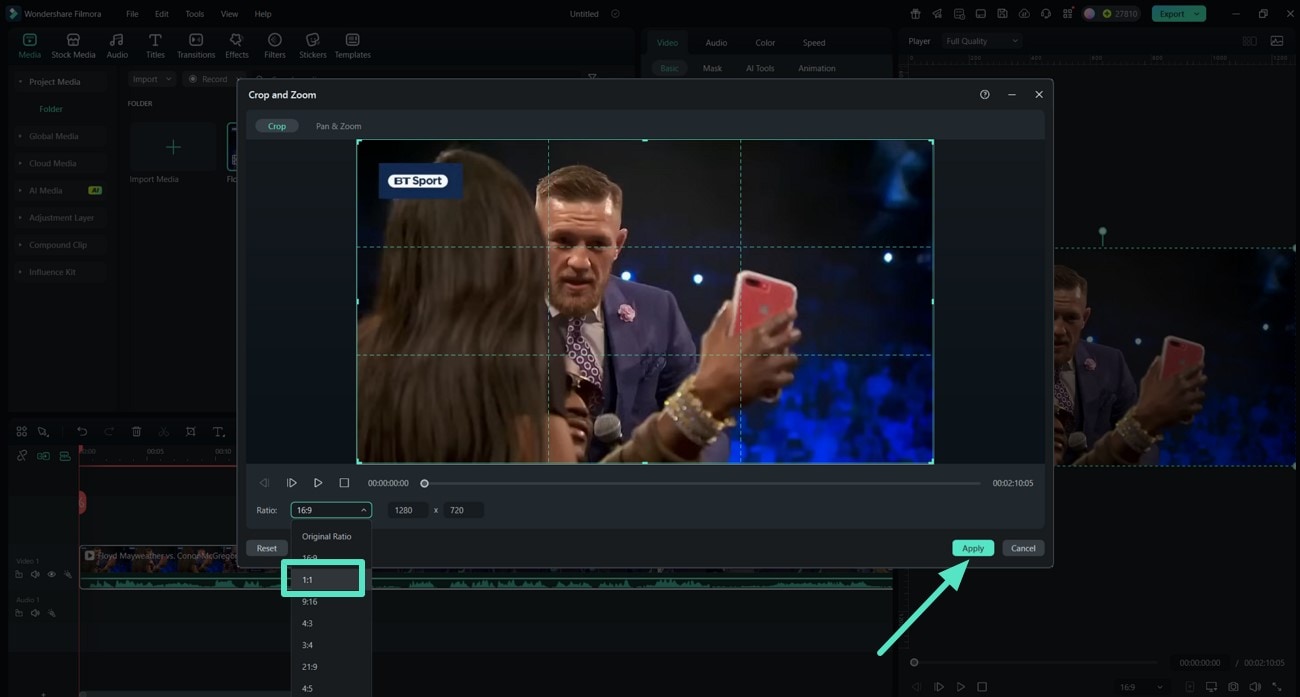 square movie instagram filmora