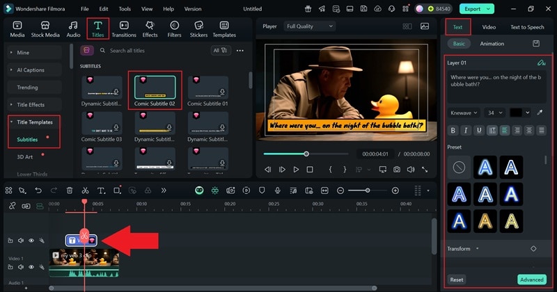 add subtitles to the video