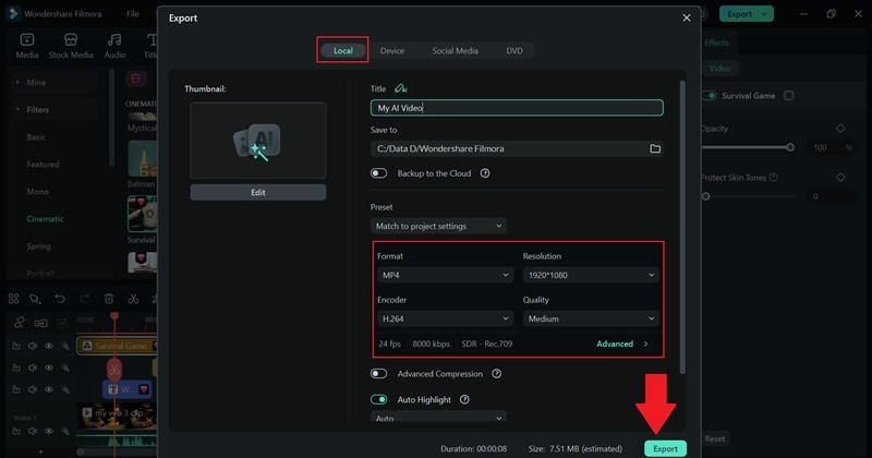 save ai video to your device