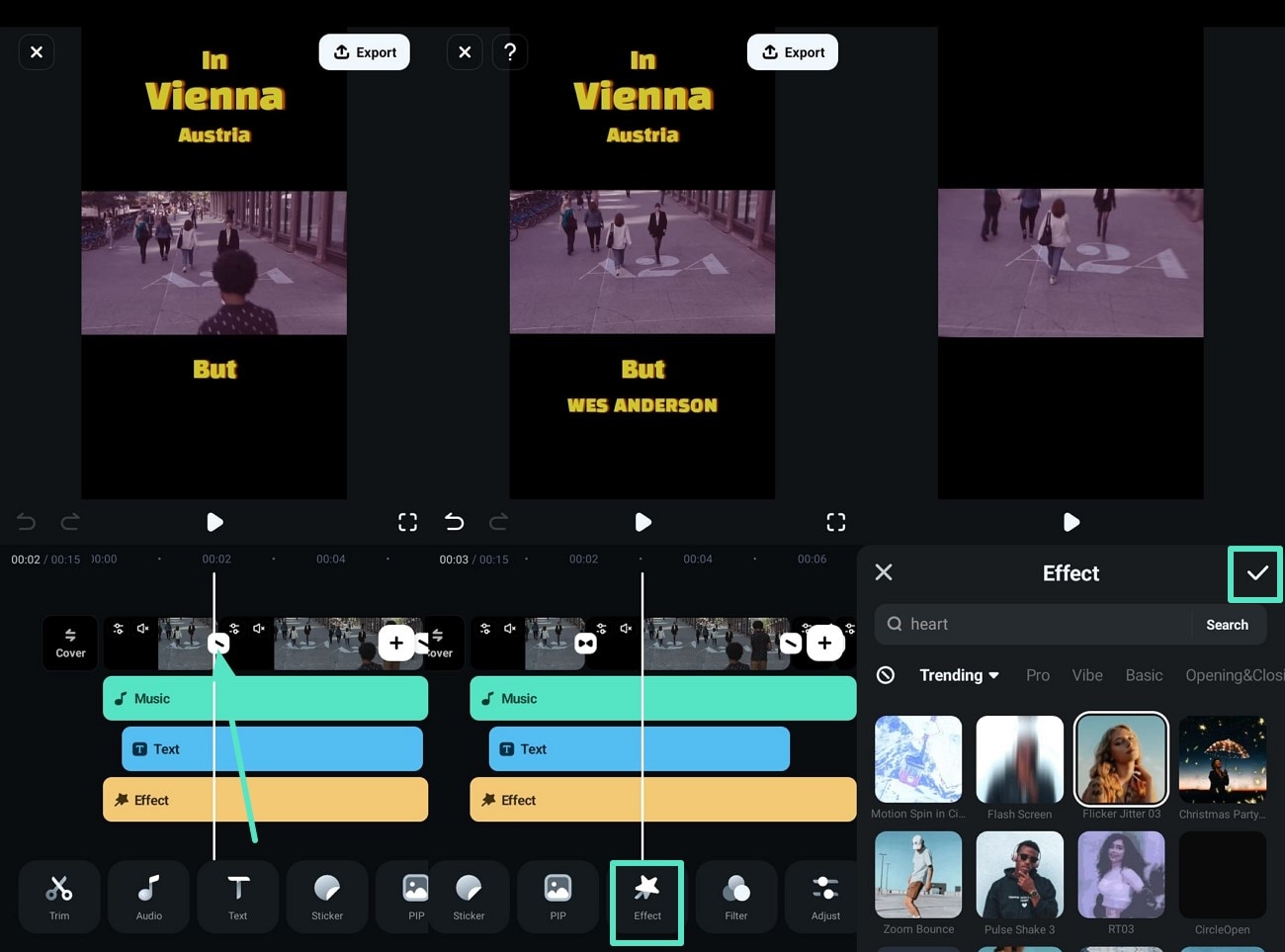 apply cinematic effects smooth transitions