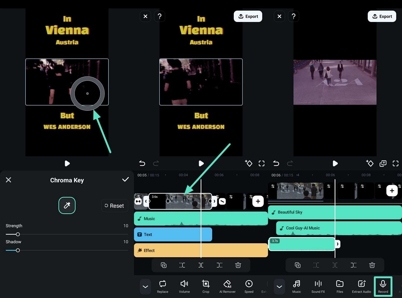 use chroma key record filmora feature