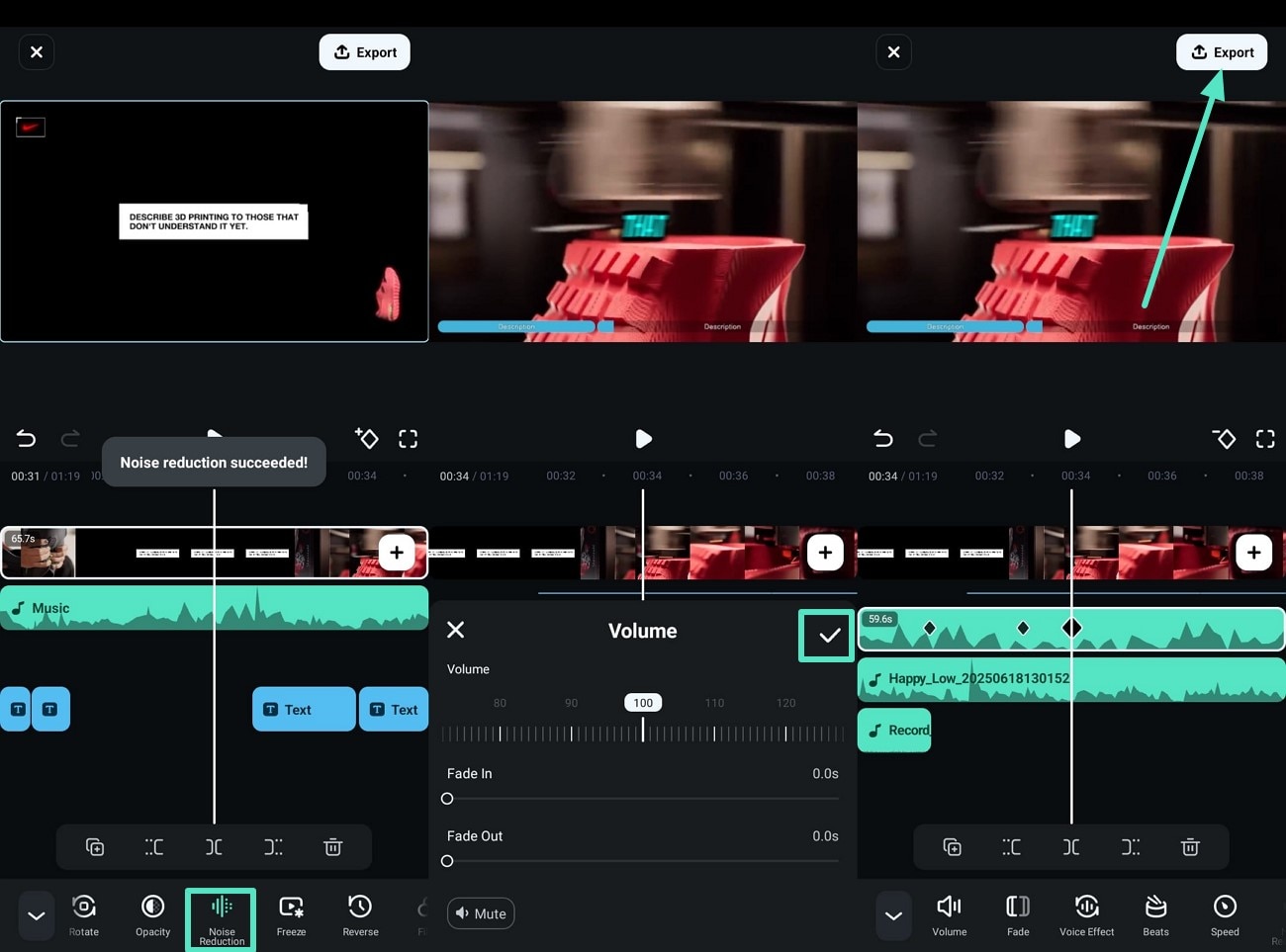 noise reduction and ducking bts video