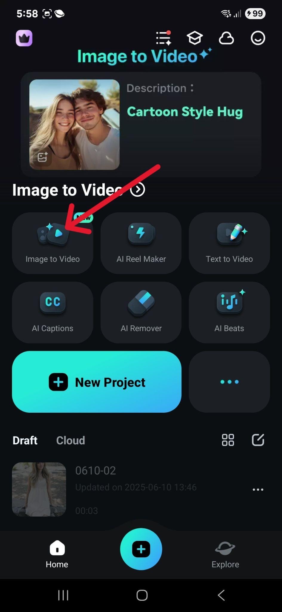 filmora mobile image to video