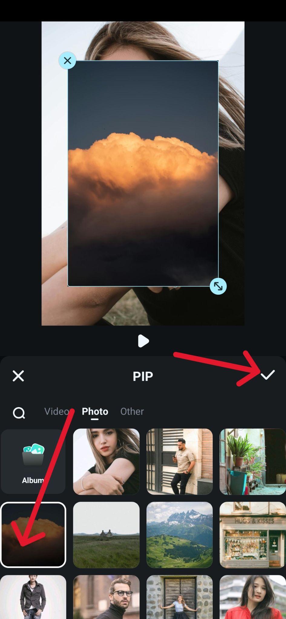 filmora mobile choose another image