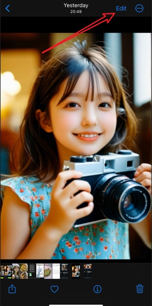 edit button in the photos app