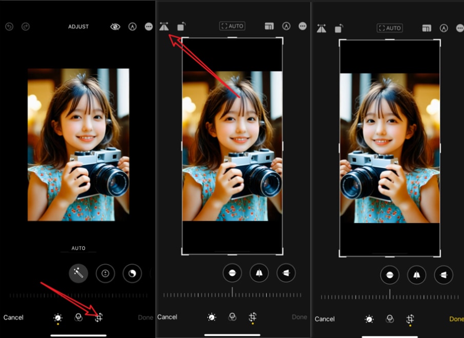 flip photo on ios