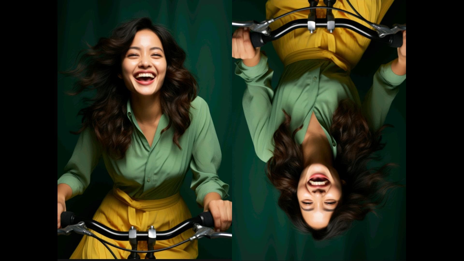 vertically flipped image side by side