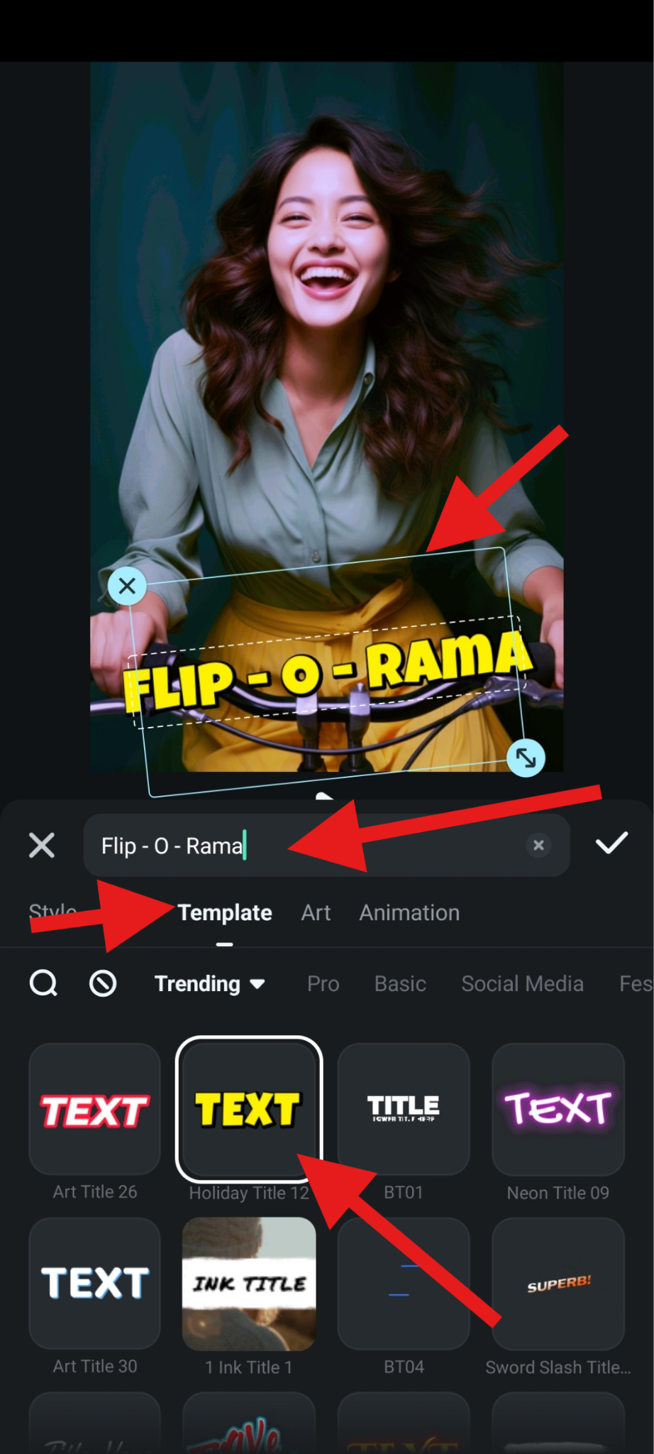 use text templates in filmora mobile