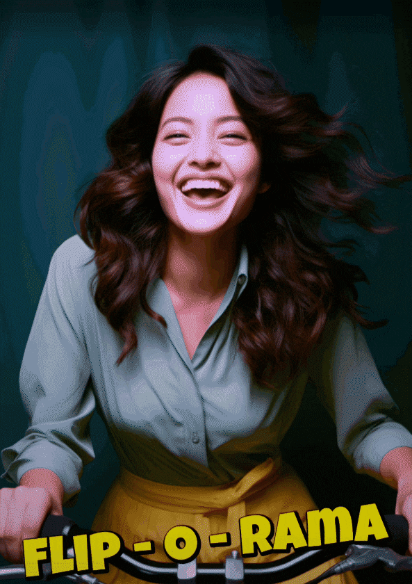 text and frame flip effect gif