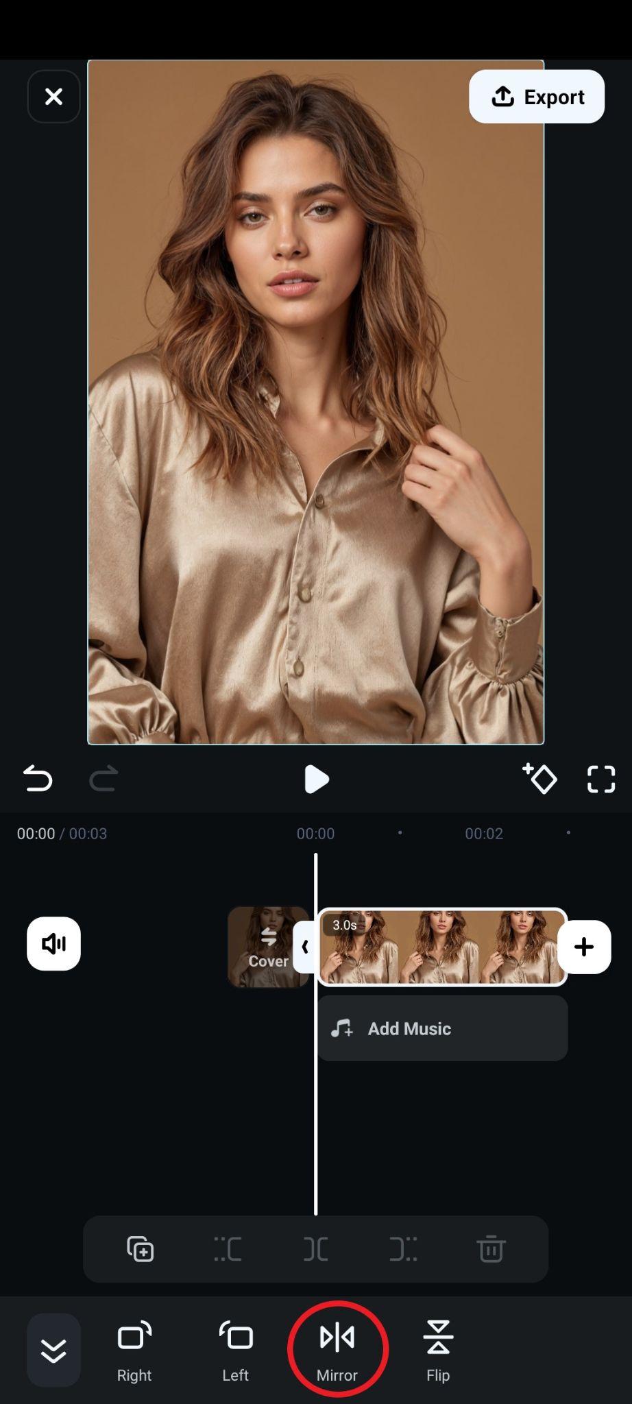 use mirror feature from the submenu