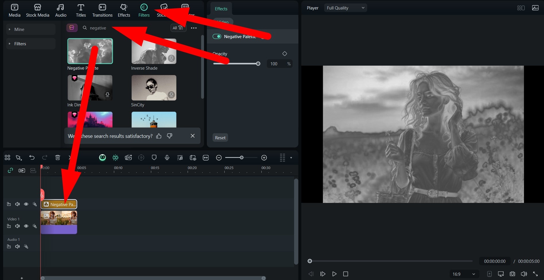 add negative filter to photo pc