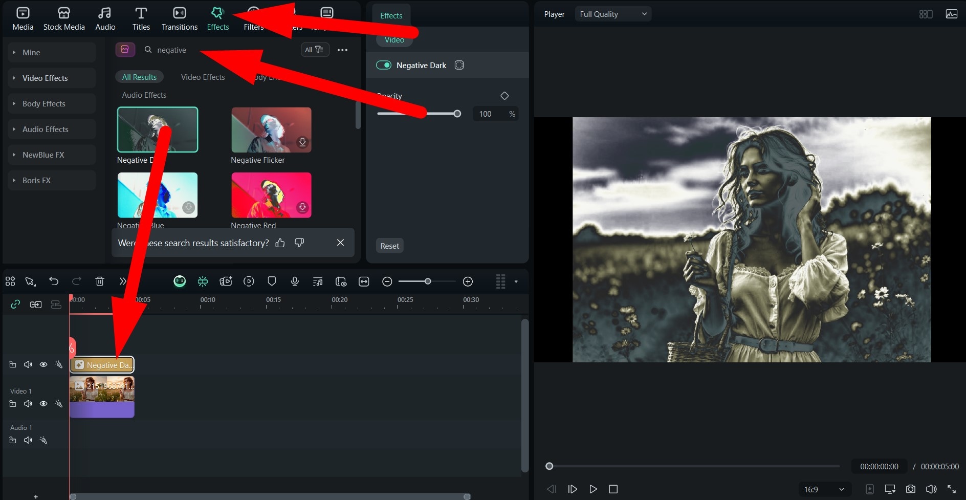 add negative effect to photo pc